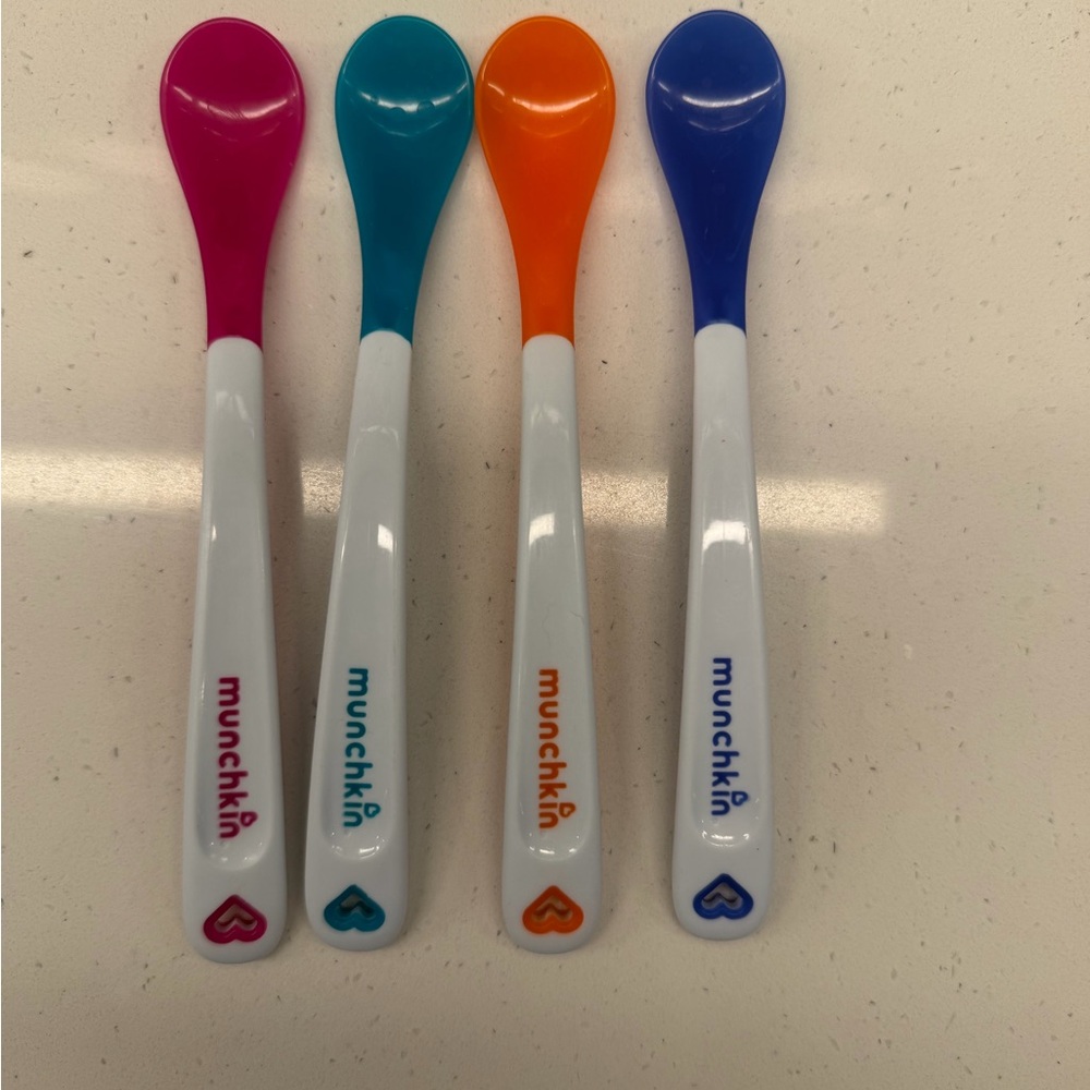 Munchkin Baby Feeding Spoons - Pink, Teal, Orange, Blue